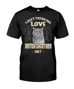 I Just Freaking Love British Shorthair Vintage Style Hoodie