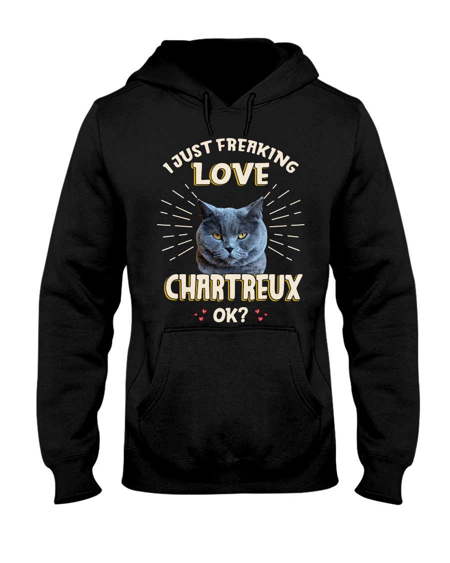 I Just Freaking Love Chartreux Vintage Style Hoodie - Image 2