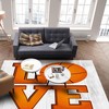 I Love Basketball on Wooden Plank Vintage Area Rug - Washable Home Decor with a Vintage Basketball