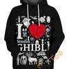 I Love Ghibli Characters All Over Print Hoodie