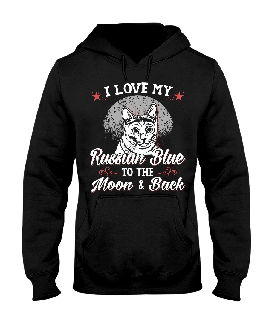 I Love My Russian Blue To The Moon And Back Hoodie - Image 2