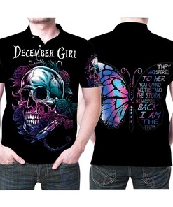 I am the storm Skull Butterfly on a December Girl's Polo Shirt