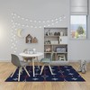 Ikat Tribal Pattern Navy Abstract Design Twill Art Texture Print Non-Slip Area Rug