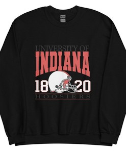 Indiana College Unisex Crewneck Sweatshirt Cozy Iu Hoosiers Shirt For Ncaa Fans