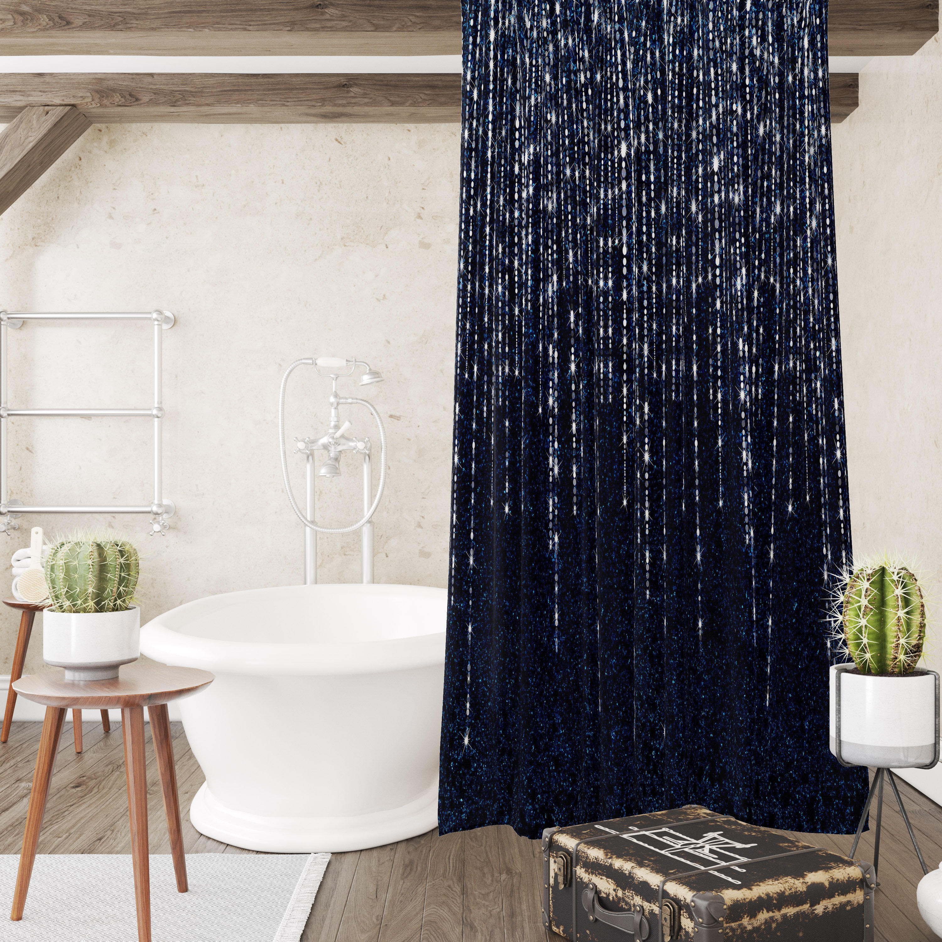 Indigo Nights Shower Curtain Set with Dreamy Bath Accessories