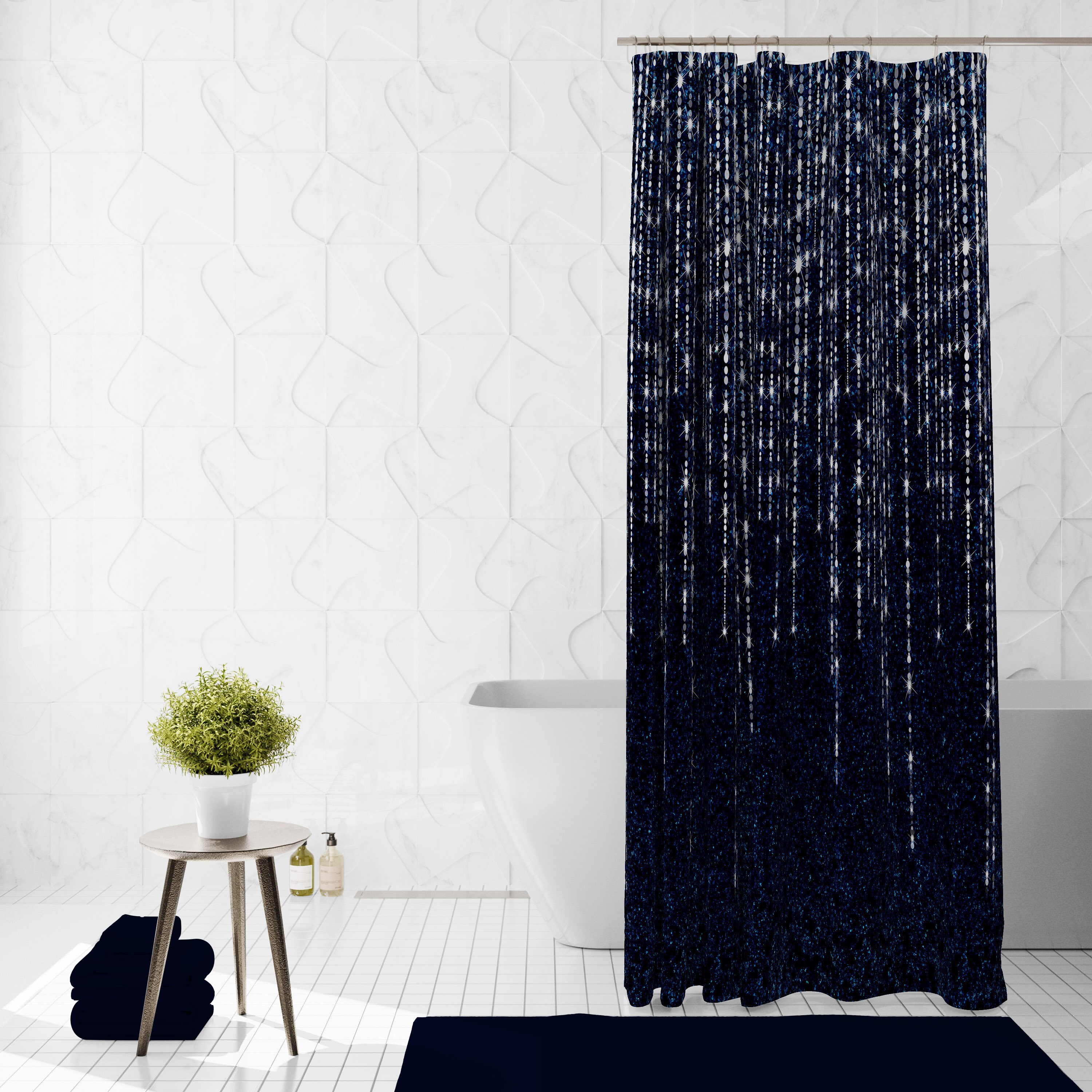 Indigo Nights Shower Curtain Set with Dreamy Bath Accessories - Image 3
