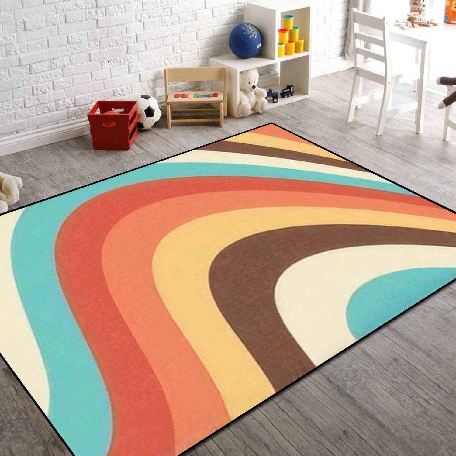Indoor Non-Slip Halloween Black Bat Purple Area Rugs for Living Room Dining Mat - Personalized Kids Rug - Image 3