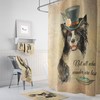 Industrial Steampunk Border Collie Shower Curtain with Matching Bath Accessories