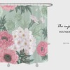 Ink Flowers Shower Curtain, Chinese Style Waterproof & Washable Shower Curtains with Hooks
