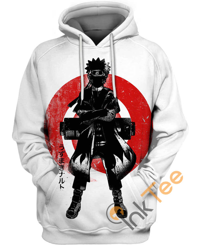 Ink Sketch Style Uzumaki Naruto Hoodie with 3D Print