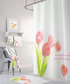 Inspirational Floral Shower Curtain for Bathroom Decor