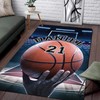 Inspirational Hold The Ball Basketball Rug with Personalized Name - Printed Carpet for Sports Room
