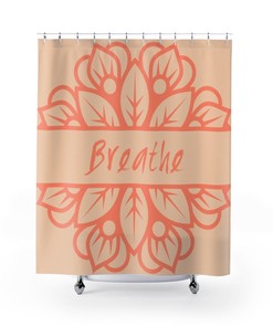 Inspirational Mandala Shower Curtain, Boho Decor , Mindfulness Bath Print, Eclectic Bathroom Accessories