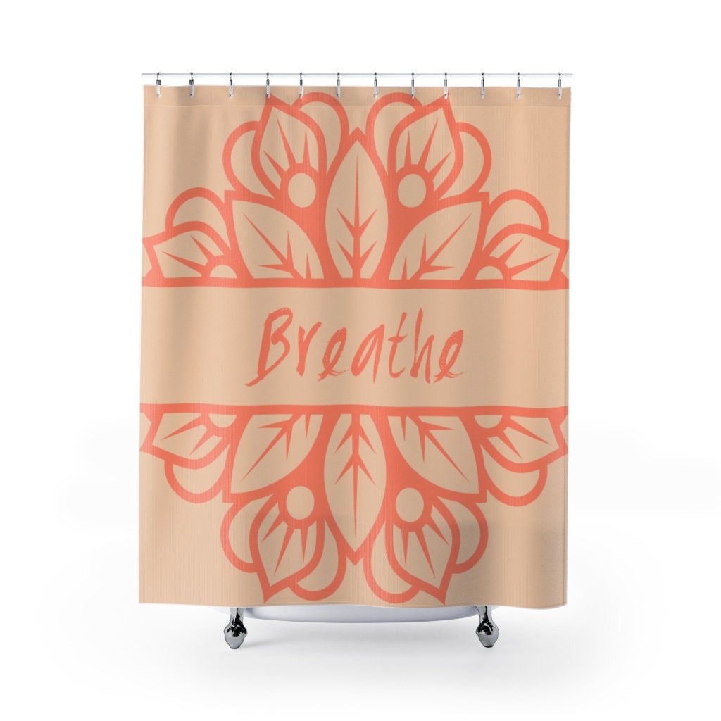Inspirational Mandala Shower Curtain, Boho Decor , Mindfulness Bath Print, Eclectic Bathroom Accessories
