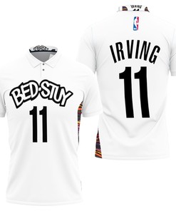 Introducing Brooklyn Nets Bed-study Kyrie Irving #11 In This Nba Basketball 2020 City Edition New Arrival Polo Shirt
