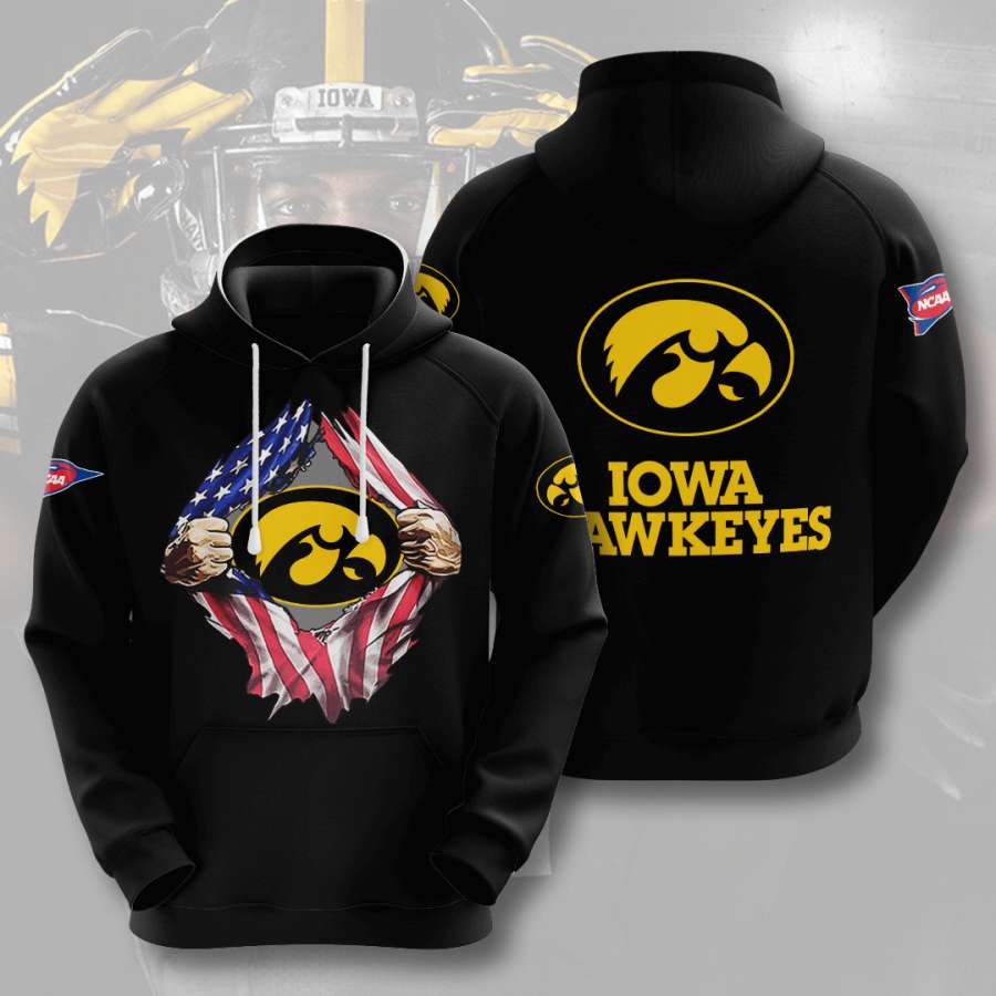 Iowa Custom All Over Print Hoodie with State Signature 3D