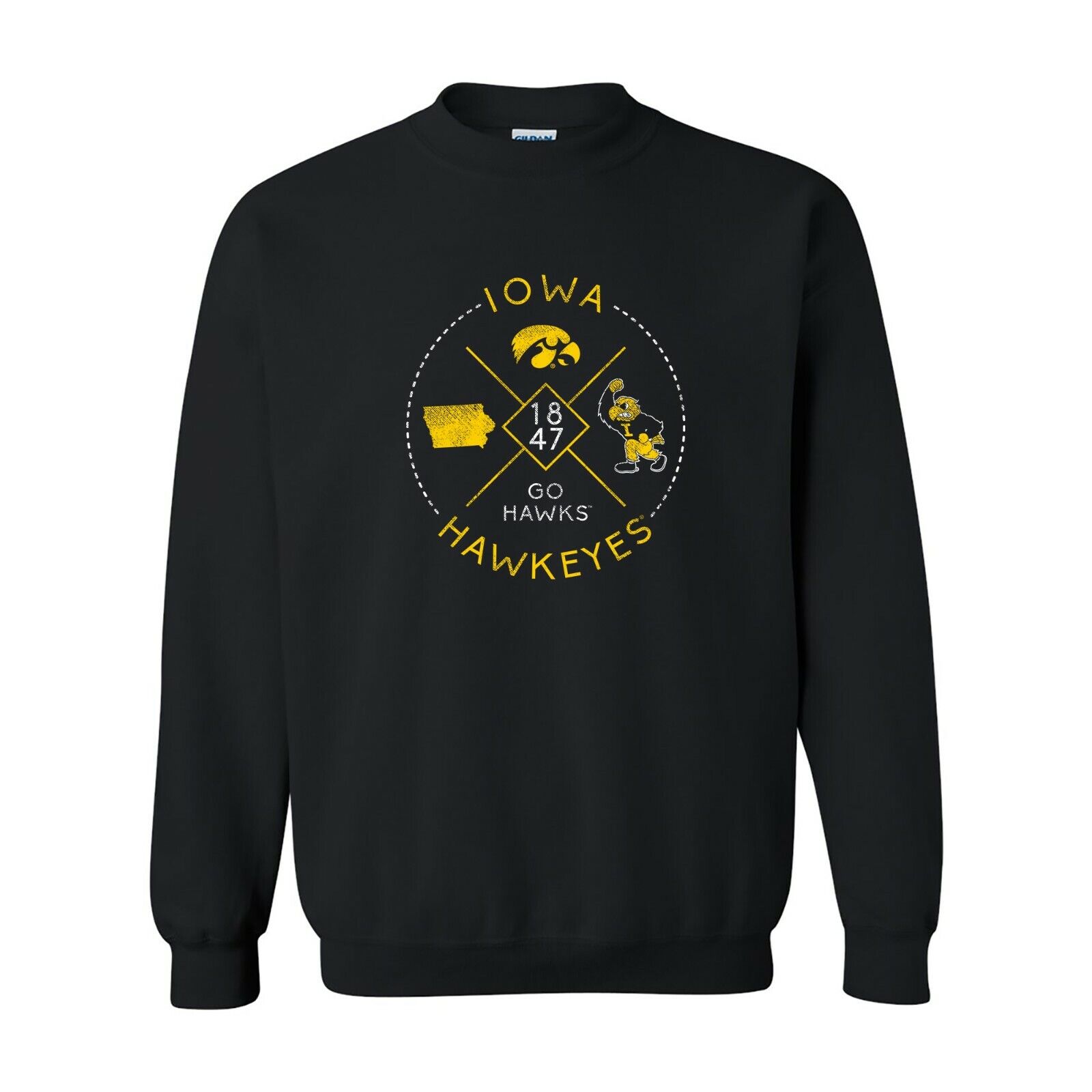 Iowa Hawkeyes Shadow Stretch Block Shirt Iowa Fan Crewneck Sweatshirt, Iowa Sweater