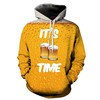 It Beer Time Funny All Over Print Hoodie 3D