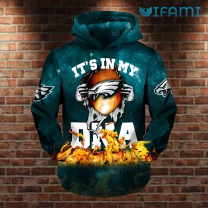 It's In My DNA Fire Philly Eagles Hoodie 3D with Custom Design - Image 2