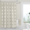 Ivory White Boho Dots Shower Curtain / Neutral Fabric Bath Curtain / Minimalist Design