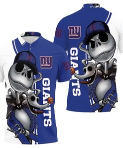 Jack Skellington And Zero Polo Shirt All Over Print Shirt 3D T-Shirt for New York Giants Fans