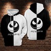 Jack Skellington Black and White 3D Hoodie with All Over Print Design