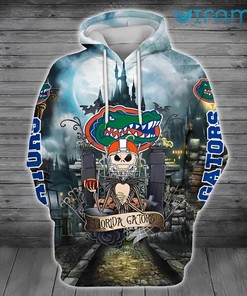 Jack Skellington Football Halloween Palace 3D Hoodie for Gators Fans