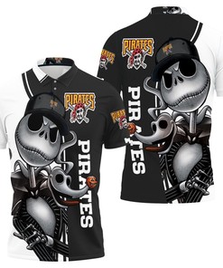 Jack Skellington and Zero 3D All Over Print Polo Shirt for Pittsburgh Pirates Fans