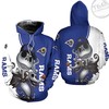 Jack Skellington and Zero All Over Print Hoodie - Los Angeles Rams Edition