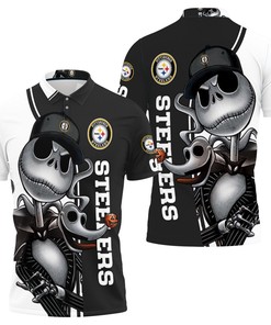 Jack Skellington and Zero: Celebrate the Halloween Spirit 3D All Over Print Polo Shirt for Pittsburgh Steelers Fans