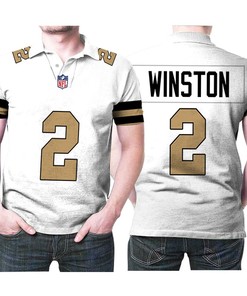 Jameis Winston #2 Nfl American Football Team Logo Color Rush Custom 3d Designed Gift For Saints Fans Polo Shirt
