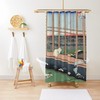 Japanese Art Cat Shower Curtain | Unique Cat Lover Eco-Friendly Material + Hooks | Bathroom Decor + Quotes