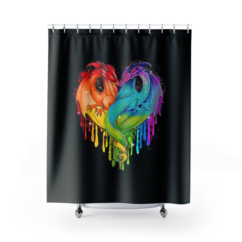 Japanese Dragon Fantasy Shower Curtain with Asian Home Decor, Bathroom Design