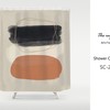 Japanese Style Color Block Shower Curtain, Abstract Art Partitian Curtains, Custom Sizes Available, Orange Green Beige