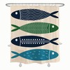Japanese Style Fish Shower Curtain with Hooks, Waterproof & Washable for Bathtub