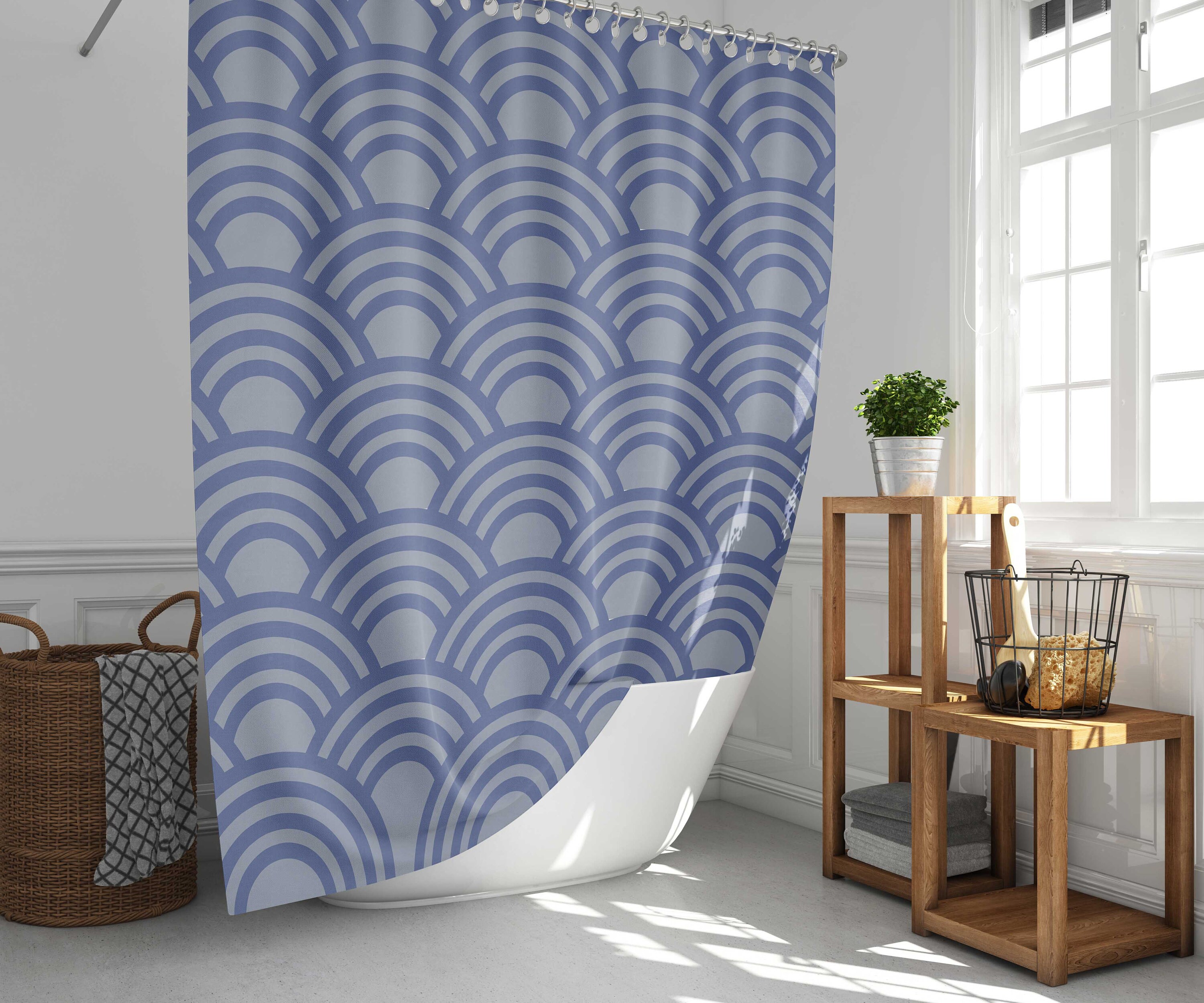 Japanese coastal beach themed Shower Curtain Home bath Set Decor | Housewarming gift