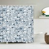 Japanese nordic ocean sea fishes Shower Curtain | Fish White Blue fabric Bathroom Curtain