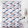 Japanese style ocean sea fishes Shower Curtain | Red Blue Fish underwater | Bathroom Curtain | Home bath Set Decor