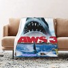 Jaws Soft Custom Name Blanket - Gift for Home Decoration, Sofa, Bedding, Living Room