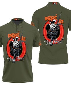 Jersey Style Pepe Le Pew Pew Pew 3D Polo Shirt with All Over Print