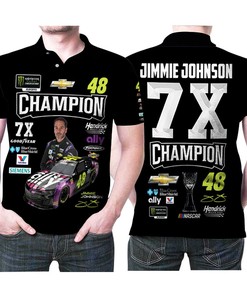 Jimmie Johnson 7x Champion Legend Racer Chevrolet Ally 48: 3D All Over Print Polo Shirt - Athleisure Breathable Fabric