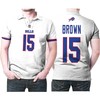 John Brown #15 NFL Legend Player American Football Team 3d Designed Allover Polo Shirt for Chicago Bills Fans