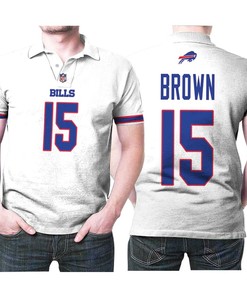 John Brown #15 NFL Legend Player American Football Team 3d Designed Allover Polo Shirt for Chicago Bills Fans