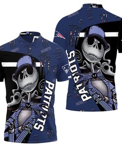 Join New England Patriots Fans with Jack Skellington-inspired 3D Printed Polo Shirt