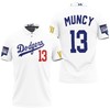 Join the LA Dodgers' Victory with Muncy 13 2020 Championship Golden Edition White Jersey Inspired Style 3D