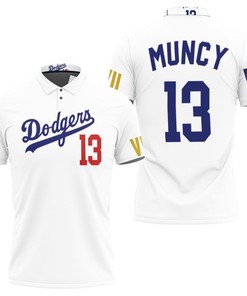 Join the LA Dodgers' Victory with Muncy 13 2020 Championship Golden Edition White Jersey Inspired Style 3D