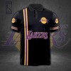 Join the Legendary Lakers with NBA Los Angeles Lakers 3D All Over Print Polo Shirt for Fans