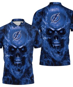 Join the Tampa Bay Lightning fandom with the coolest Skull inspired 3D All Over Print Polo Shirt