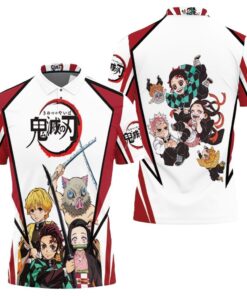 Join the demon slayers with the Kimetsu No Yaiba Tanjiro and Friends Polo Shirt