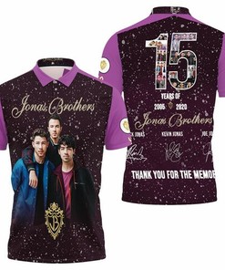 Jonas Brothers 15 Years 2005-2020 Nick Kevin Joe Signed Thank You For Memories 3D All Over Print Polo Shirt